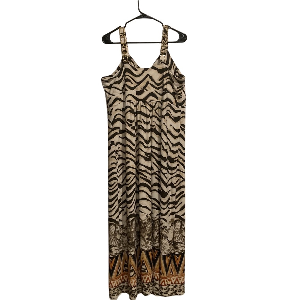 Chico's Maxi-Dress Zebra Print Hardware on the Straps